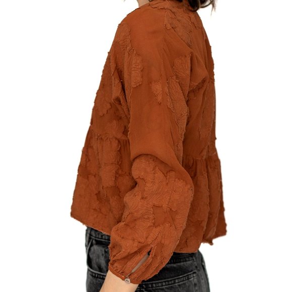 Aritzia • Wilfred • X-Small • Long Sleeve Blouse • Burnt Orange - Picture 4 of 8